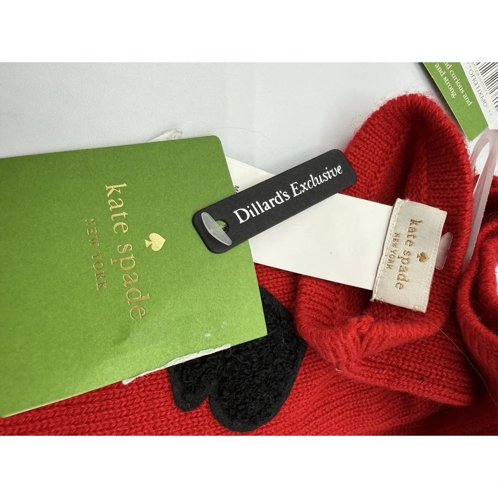 RED Kate Spade New York‎ Fingerless Gloves/Arm Warmer & MATCHING BEANIE HAT!